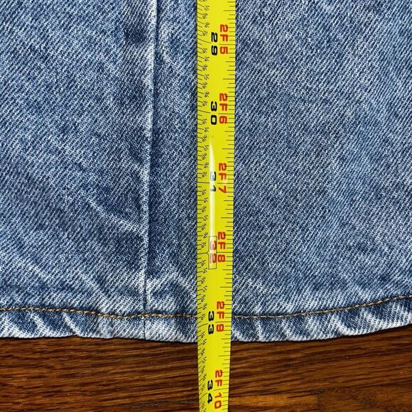 VTG Vivaldi Jeanswear Denim Pleated Pencil Blue Jean Skirt Womens 14 Made in USA - Picture 6 of 7